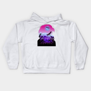 eagle forest double Exposure Kids Hoodie