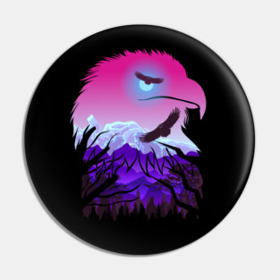 eagle forest double Exposure Pin