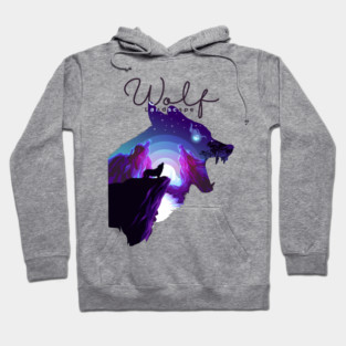Double exposure Wolf with forest landscape Hoodie
