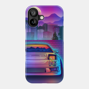 Neon Mazda RX7 Miata Synthwave Phone Case