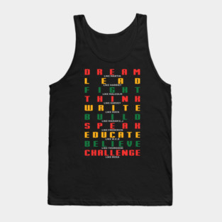 Black History, Dream Like Martin, Fight like Malcolm, Black Lives matter Tank Top
