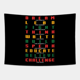 Black History, Dream Like Martin, Fight like Malcolm, Black Lives matter Tapestry