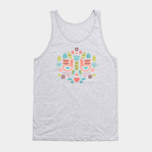Simple And Sweet Songs Scandinavian Folk Art Design Tank Top