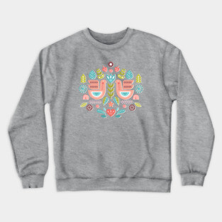 Simple And Sweet Songs Scandinavian Folk Art Design Crewneck Sweatshirt