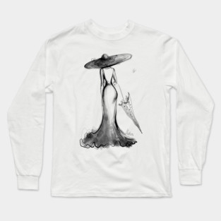 Lady with Umbrella Long Sleeve T-Shirt
