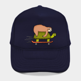 Sloth and turtle skateboard Hat