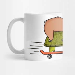 Sloth and turtle skateboard Mug