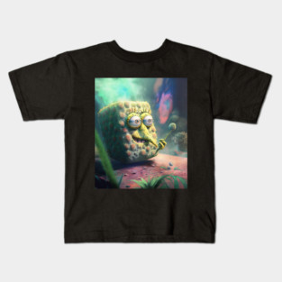 sponge smoking weed Kids T-Shirt