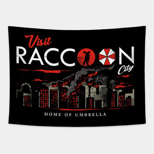 VISIT RACCOON Tapestry
