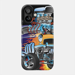 Classic Fifties Hot Rod Muscle Car Cartoon Phone Case