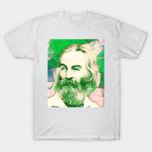 Walt Whitman Green Portrait | Walt Whitman Artwork 7 T-Shirt