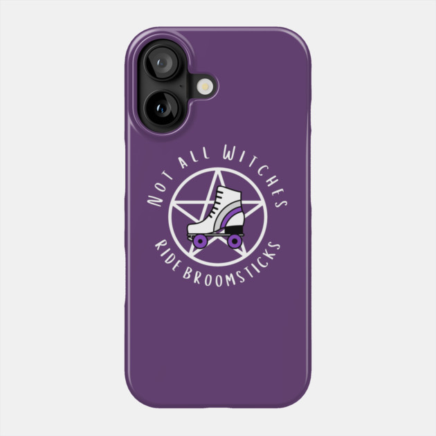 Not all Witches Ride Broomsticks Purple Stripe Roller Skate Cheeky Witch® Phone Case by Cheeky Witch