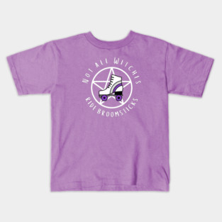 Not all Witches Ride Broomsticks Purple Stripe Roller Skate Cheeky Witch® Kids T-Shirt
