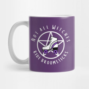 Not all Witches Ride Broomsticks Purple Stripe Roller Skate Cheeky Witch® Mug