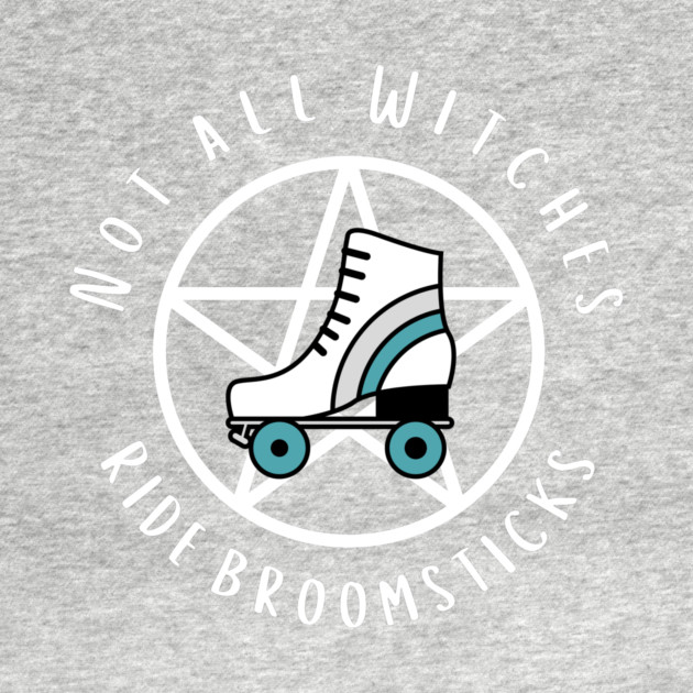 Not all Witches Ride Broomsticks Teal Stripe Roller Skate Cheeky Witch® by Cheeky Witch