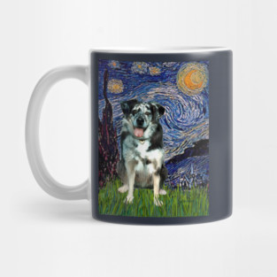 Starry Night (Van Gogh) with a Catahoula Leopard Dog Mug