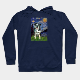 Starry Night (Van Gogh) with a Catahoula Leopard Dog Hoodie