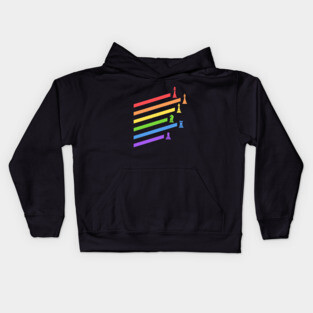 Rainbow Chess Pieces Boardgames Nerd Kids Hoodie