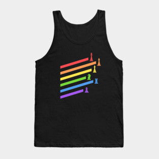 Rainbow Chess Pieces Boardgames Nerd Tank Top