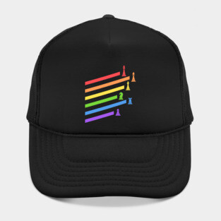 Rainbow Chess Pieces Boardgames Nerd Hat