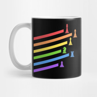 Rainbow Chess Pieces Boardgames Nerd Mug