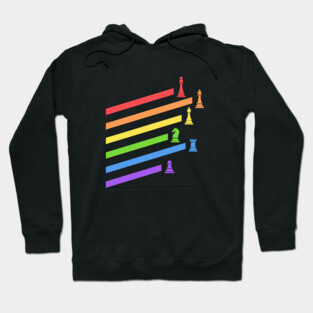 Rainbow Chess Pieces Boardgames Nerd Hoodie