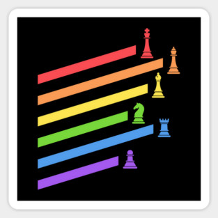Rainbow Chess Pieces Boardgames Nerd Sticker