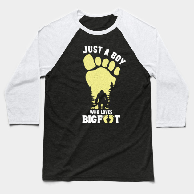 Just a Boy Who Loves Bigfoot Baseball T-Shirt by The WYLD Tribe