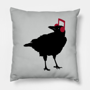 Music Bird Crow Musical Note by Tobe Fonseca Pillow