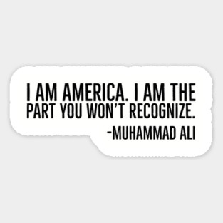I Am America, Muhammad Ali, Black History Quote Magnet