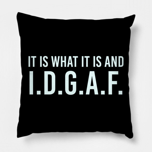It is what It is and IDGAF, Funny Quote, Sarcastic Pillow by UrbanLifeApparel