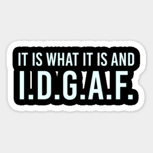 It is what It is and IDGAF, Funny Quote, Sarcastic Magnet