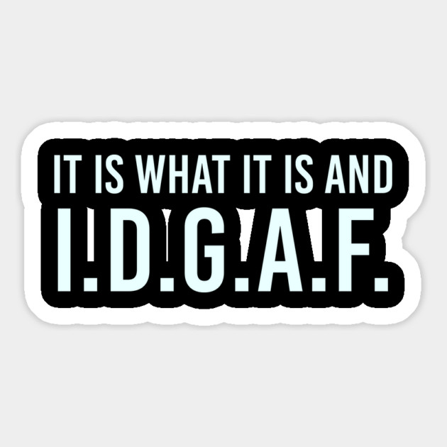 It is what It is and IDGAF, Funny Quote, Sarcastic Magnet by UrbanLifeApparel
