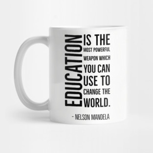 Black History, Education is the most powerful weapon, Nelson Mandela, World History, Mug