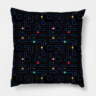 Pac-Man Retro Arcade Video Game Design Pillow