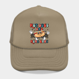 Retro baseball theme hot dogs and home runs Hat