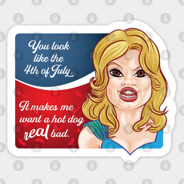 makes me want a hotdog real bad Sticker by majanation