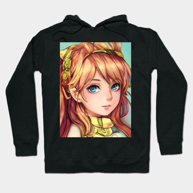 Cute Brown Hair Anime Girl Hoodie by animegirlnft