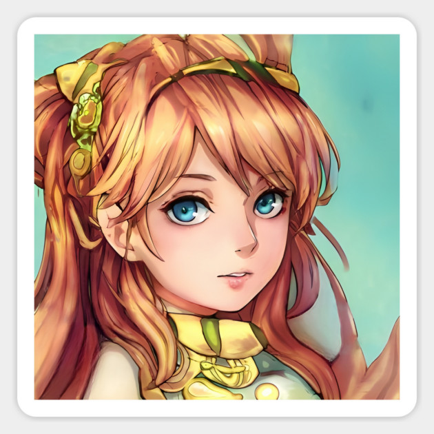 Cute Brown Hair Anime Girl Magnet by animegirlnft