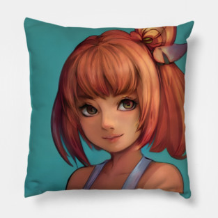 Cute Red Hair Anime Girl Pillow