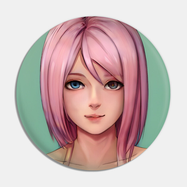 Pretty In Pink Hair Anime Girl Next Door Pin by animegirlnft