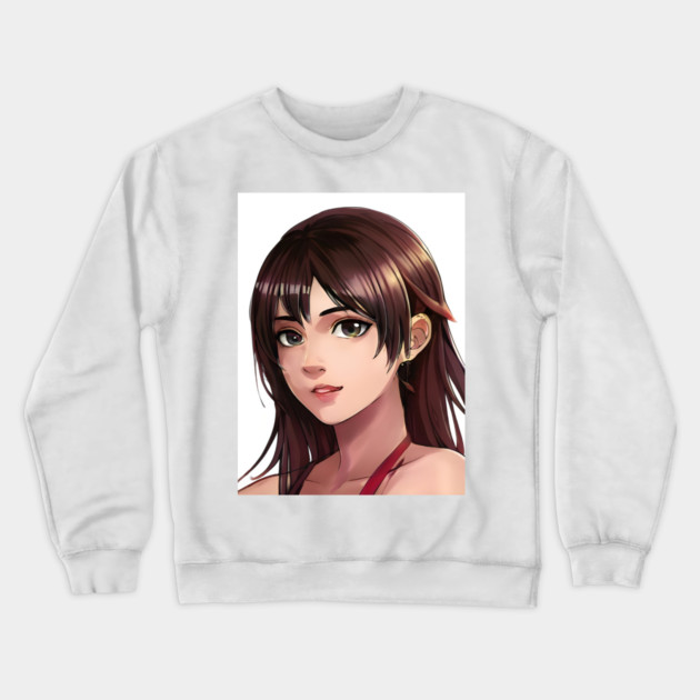 Brown hair anime pretty girl Crewneck Sweatshirt by animegirlnft