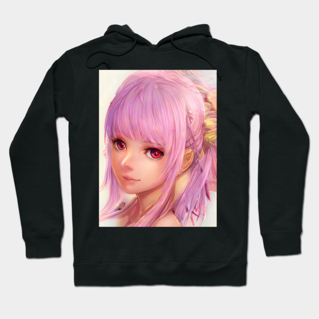 Pink Hair Pretty Anime Girl Hoodie by animegirlnft
