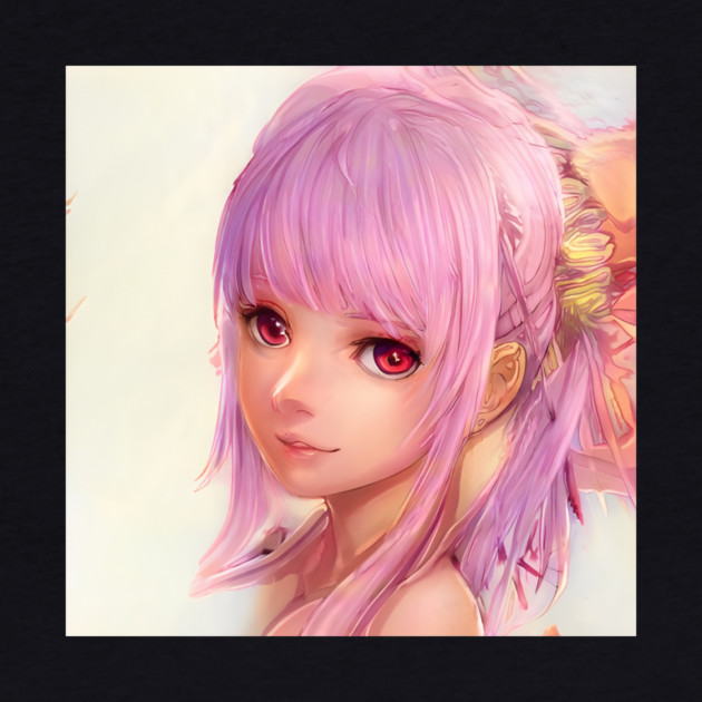 Pink Hair Pretty Anime Girl by animegirlnft