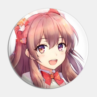 Brown hair beautiful anime girl Pin