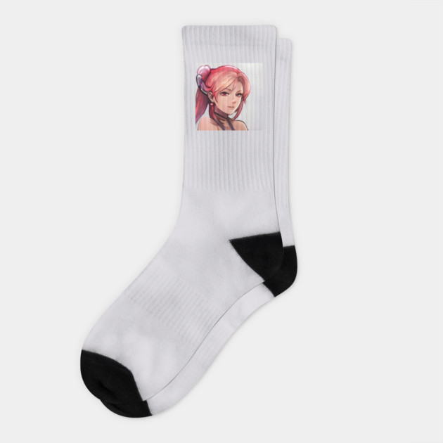 Beautiful redhead anime girl Socks by animegirlnft