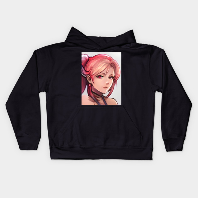 Beautiful redhead anime girl Kids Hoodie by animegirlnft