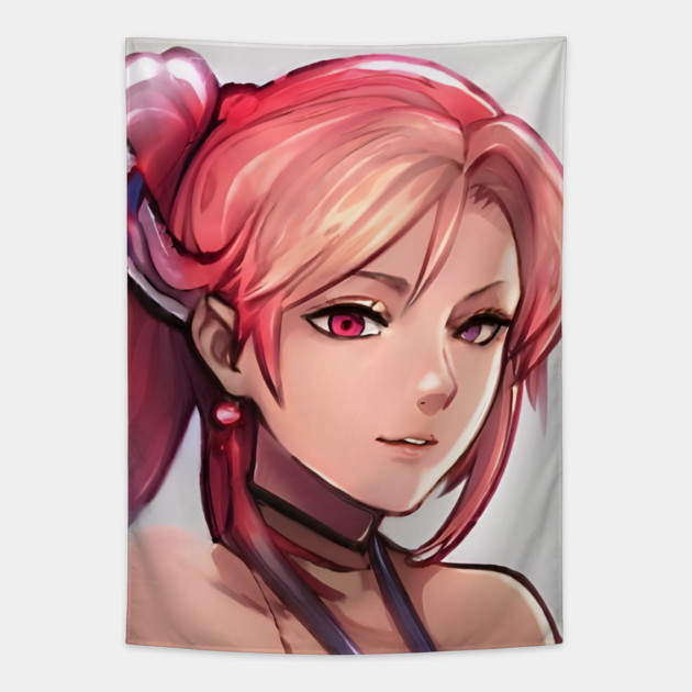 Beautiful redhead anime girl Tapestry by animegirlnft