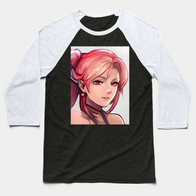 Beautiful redhead anime girl Baseball T-Shirt by animegirlnft
