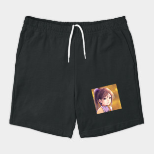 Beautiful brown hair anime school girl Shorts